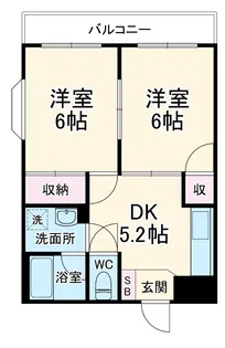ヴァンヴェール南大沢【2階】の間取り