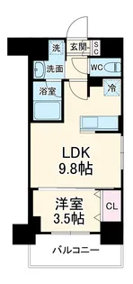 LUXENA+PAWS南行徳【8階】の間取り