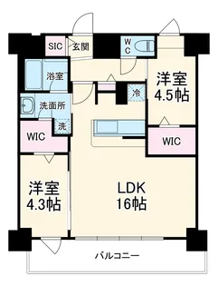 LUXENA+PAWS南行徳【10階】の間取り