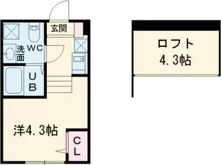 bleu aile【201号室】の間取り