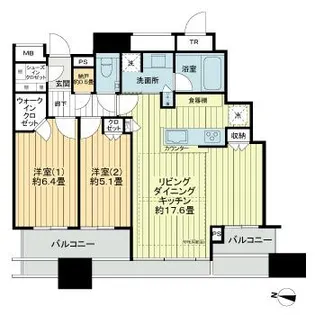 シティタワー梅田東【17階】の間取り
