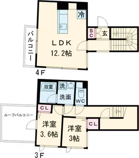 スタイリオ桜新町【403号室】の間取り