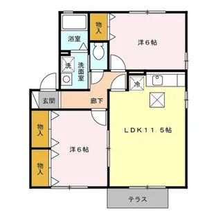 グレイスコートA【1階】の間取り