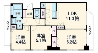 AXIS相模大野【8階】の間取り