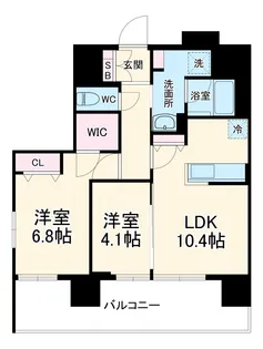 ハビテ本厚木【4階】の間取り