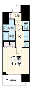 SーRESIDENCE四日市駅前COULEUR(クルール) フリ【4階】の間取り