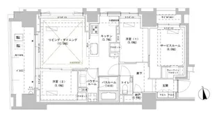 パークスフィア牛込神楽坂【10階】の間取り