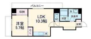 グラスワン【8階】の間取り