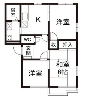コーポハピネスⅡB棟【2階】の間取り