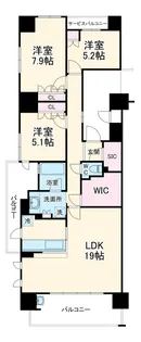 ジオ千里中央スカイコートB棟【13階】の間取り