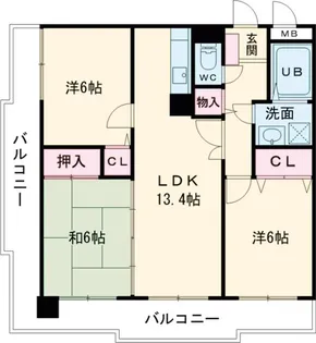 ポラリス三宅【4階】の間取り