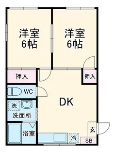 ロイヤルコーポ中原【1階】の間取り