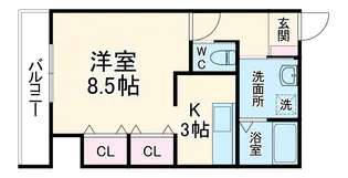 リアン中央【2階】の間取り