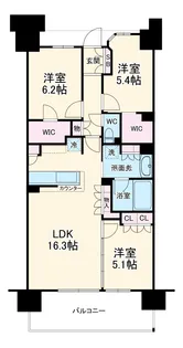 パークシティ柏の葉キャンパスサウスフロント【11F号室】の間取り