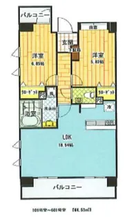 グランコルサ【601号室】の間取り