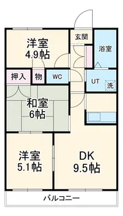 グランドヒルズ正徳町2番館【3階】の間取り