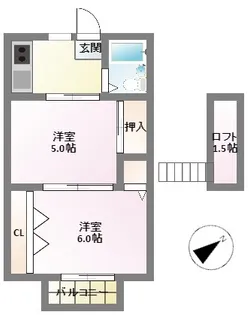 てらじまハイツ【2階】の間取り