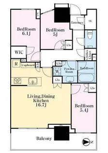 幕張ベイパークライズゲートタワー【7階】の間取り