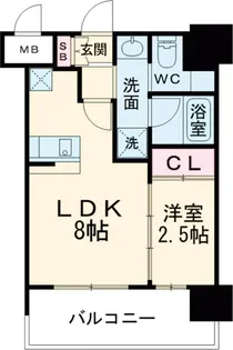 ドゥーエ赤坂【11階】の間取り