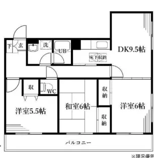 ブルーメンハイツ【1階】の間取り