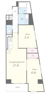 Eau・Clair 道灌山【202号室】の間取り