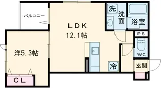 セレスティア北加平【2階】の間取り