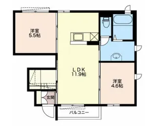 リア・フレールC【1階】の間取り