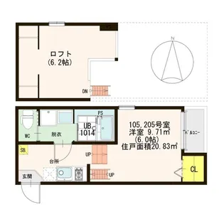 エス・ルミエール【1階】の間取り