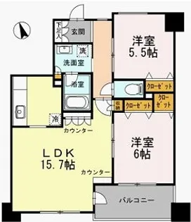 カスタリア荒川【5階】の間取り