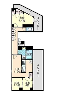 ヴェルデ府中本町ステーションプラザ【6階】の間取り