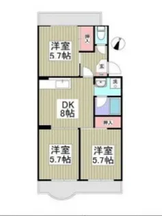 旭が丘カサヴェール【01020号室】の間取り