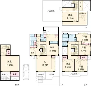 キングストン【B1-3F号室】の間取り