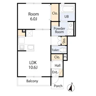 サウスサンド【1階】の間取り