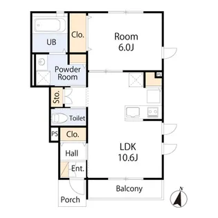 サウスサンド【107号室】の間取り