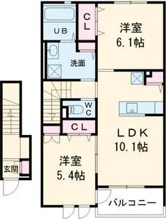 サウスサンド【2階】の間取り
