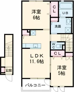 サウスサンド【2階】の間取り