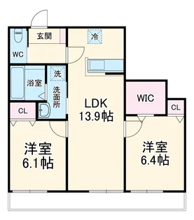 プレシャス北矢名【2階】の間取り