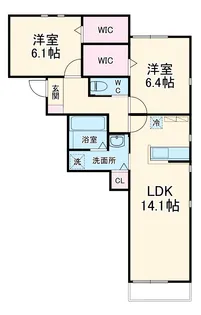 プレシャス北矢名【2階】の間取り