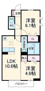 フロレゾンK&K【1階】の間取り