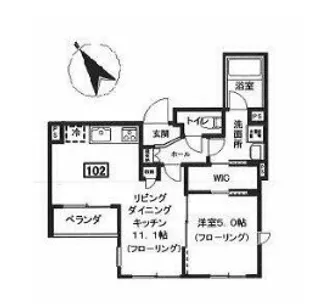 サウス グレイシア【102号室】の間取り