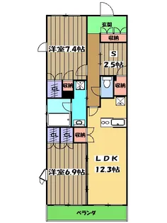パークテラスイーリス【4階】の間取り