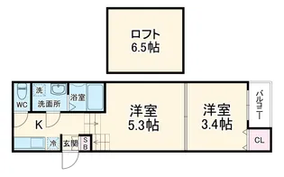 ハーモニーテラス塩池町Ⅲ【105号室】の間取り