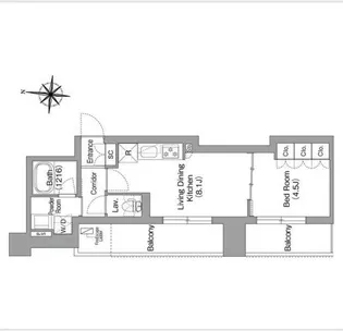 プラネソシエプラス旗の台【6階】の間取り