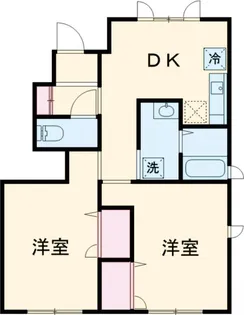 メルベーユF棟【102号室】の間取り