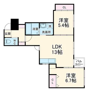 アドバンスコート四条堀川【1階】の間取り