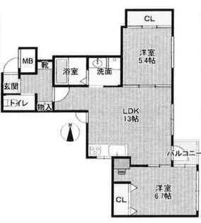 アドバンスコート四条堀川【4階】の間取り