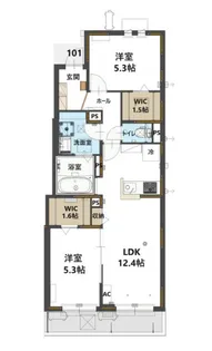 ラ メゾン パルフェ【301号室】の間取り
