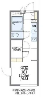 レオパレスプリマベーラ荻窪【107号室】の間取り