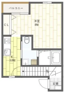 ラフィネY新河岸【2階】の間取り