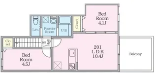 ミハス中野Ⅱ【201号室】の間取り